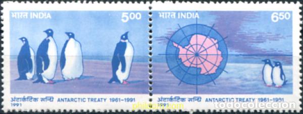 Sellos: 326127 MNH INDIA 1991 30 ANIVERSARIO DEL TRATADO DE LA ANTARTIDA