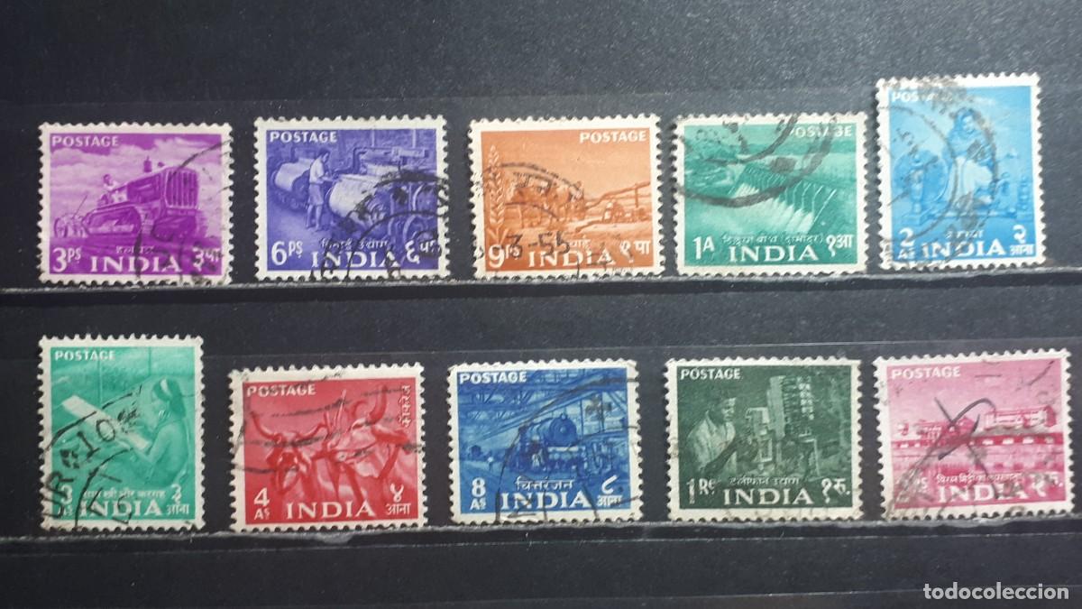 Sellos: INDIA. A&Ntilde;O 1955. &deg;. YVERT 54/61, 63/4