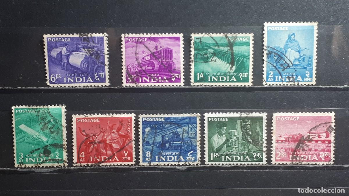 Sellos: INDIA. A&Ntilde;O 1955. &deg;. YVERT 54/5, 57/61, 63/4