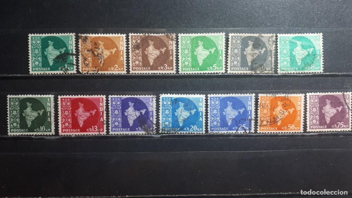 Stamps: INDIA. A&Ntilde;O 1957. &deg;. YVERT 71/82, falta 83