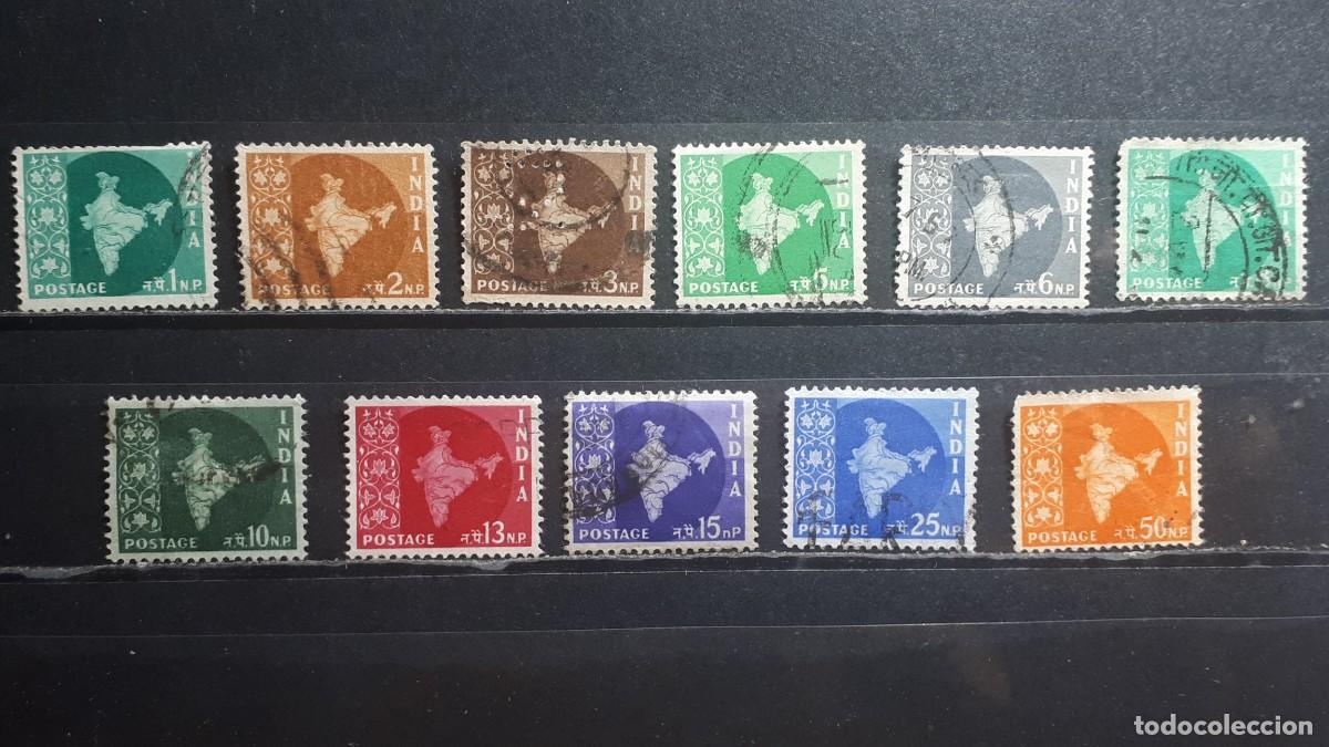 Sellos: INDIA. A&Ntilde;O 1957. &deg;. YVERT 71/78, 80/1