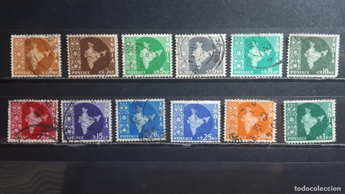 Sellos: INDIA. A&Ntilde;O 1958. &deg;. YVERT 95A/104A, falta 104, 104A