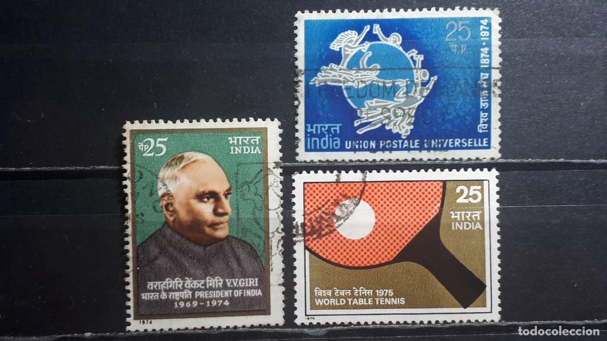 Sellos: INDIA. A&Ntilde;O 1974. &deg;. YVERT 593, 405, 421
