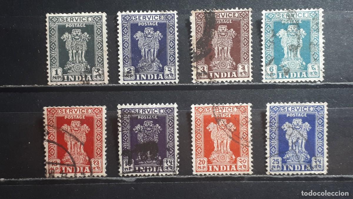 Sellos: INDIA. A&Ntilde;O 1957-8. &deg;. YVERT Servicios 14/6, 18/21