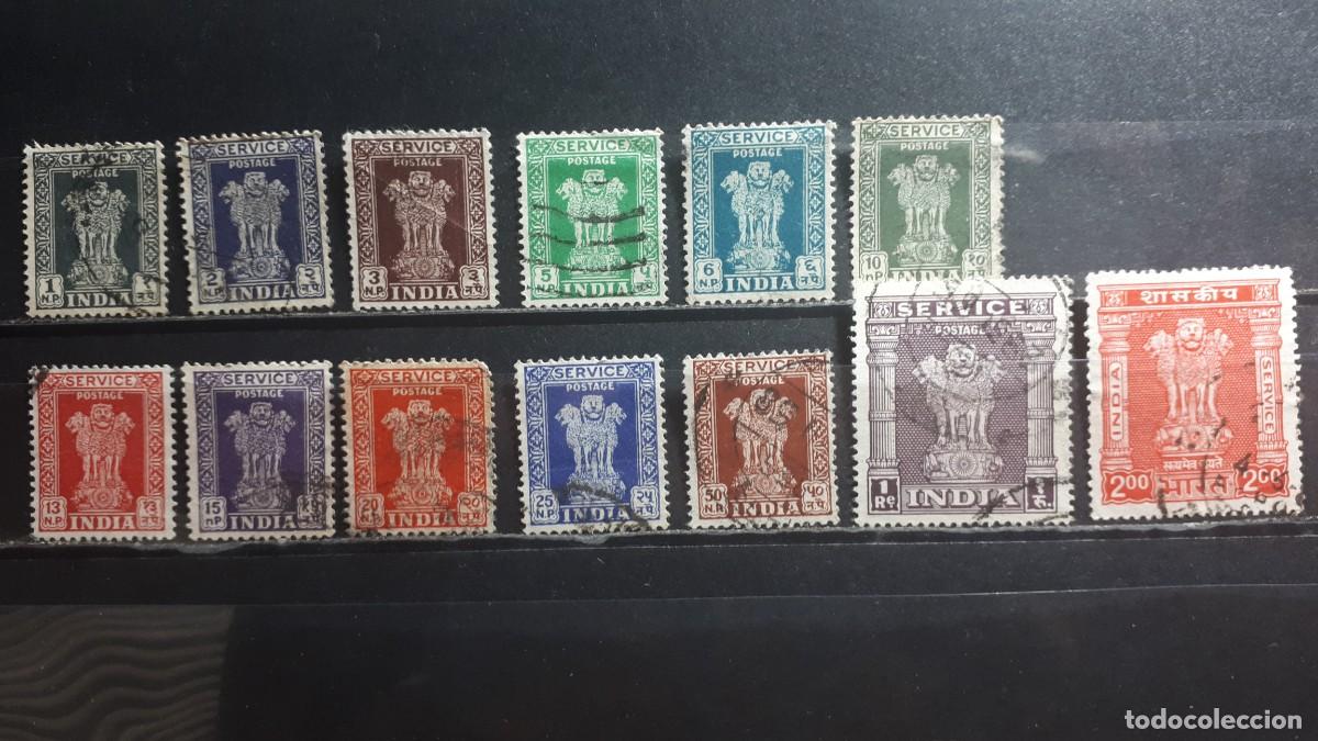 Sellos: INDIA. A&Ntilde;O 1958-63. &deg;. YVERT Servicios 23/33, falta 34/5