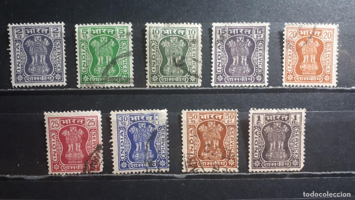Sellos: INDIA. A&Ntilde;O 1967. &deg;. YVERT Servicios 36/45, falta 37, 39