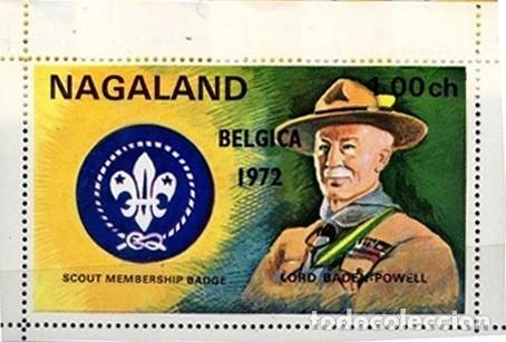 Sellos: NAGALAND 1972 SHEET MNH BELGIUM OVERPRINTED BELGICA BADEN POWELL SCOUTS