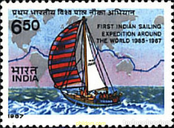 Stamps: 26636 MNH INDIA 1987 PRIMERA VUELTA AL MUNDO DE UN VELERO INDIO.
