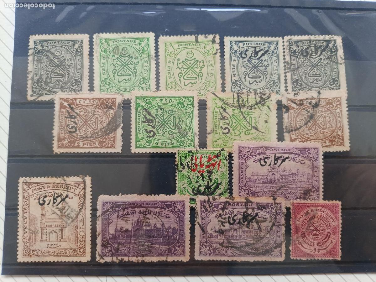 Sellos: India. Lote de sellos. Estado de Hyderabad