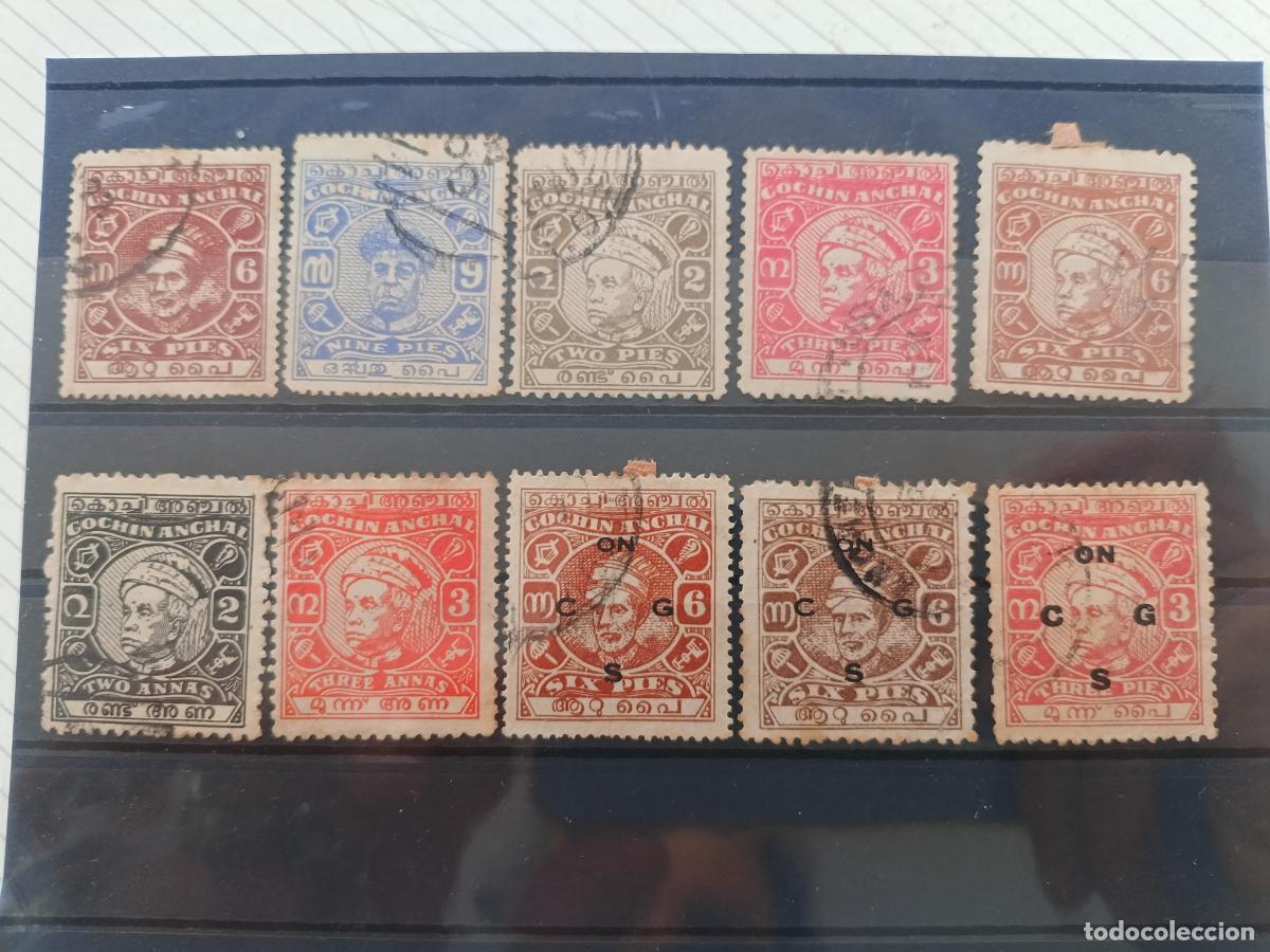 Sellos: India. Lote de sellos de Coch&iacute;n