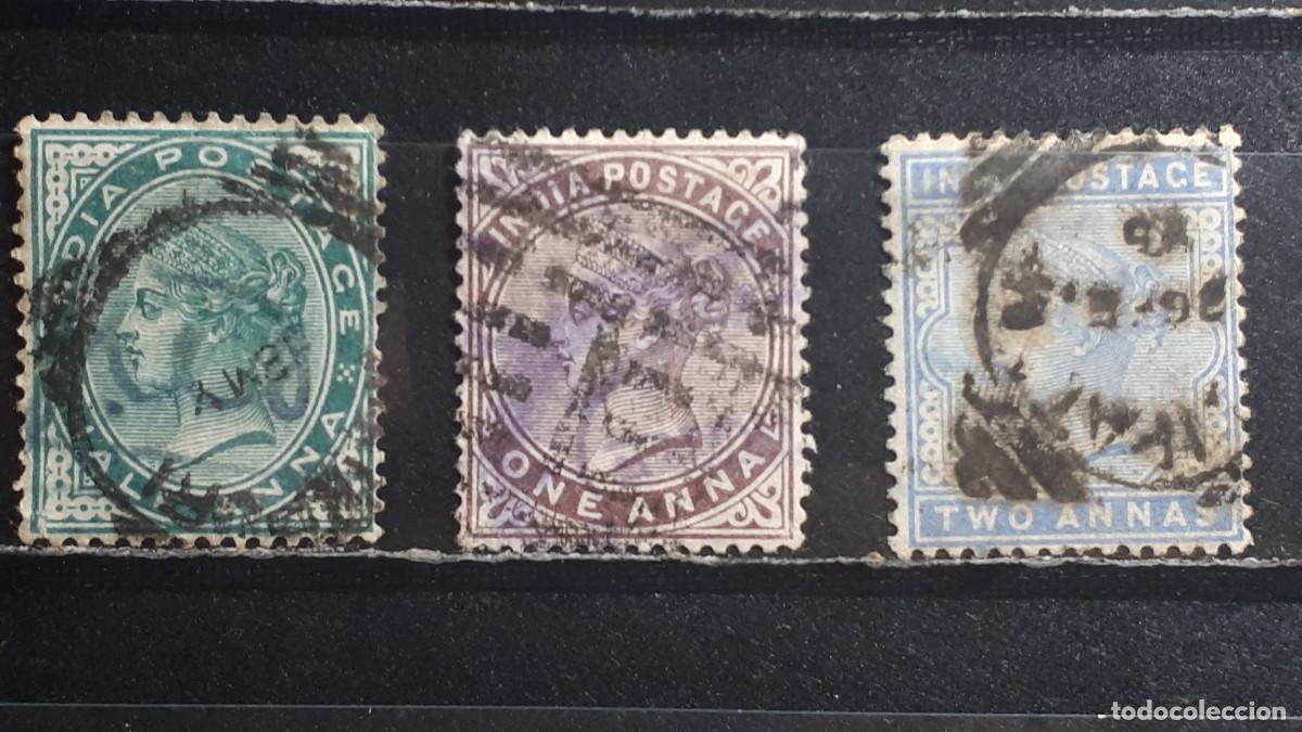 Sellos: INDIA INGLESA. A&Ntilde;O 1874. &deg;. YVERT 33, 35, 37