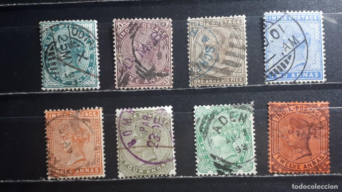 Sellos: INDIA INGLESA. A&Ntilde;O 1882. &deg;. YVERT 33, 35/40, 42.