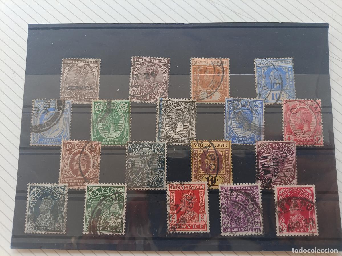 Sellos: India y Straits Settlements, Malaya. Lote de sellos antiguos