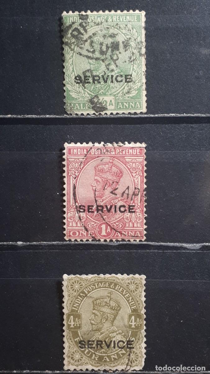 Sellos: INDIA INGLESA. A&Ntilde;O 1912. &deg;. YVERT servicios 55/6, 58