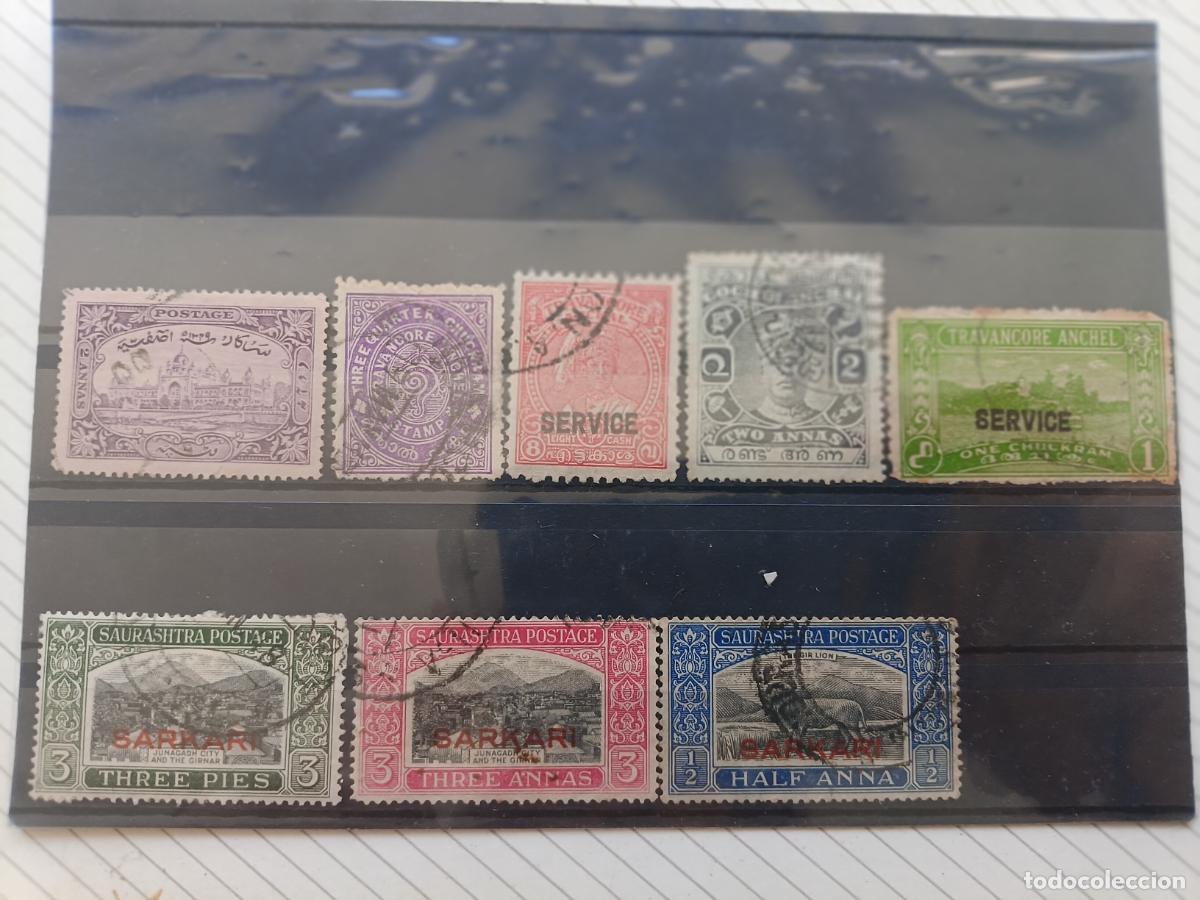 Sellos: India. Antiguos sellos: Travancore, Coch&iacute;n, Sarkari