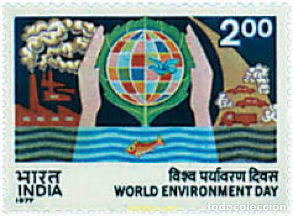 Sellos: 47941 MNH INDIA 1977 DIA MUNDIAL DEL MEDIO AMBIENTE