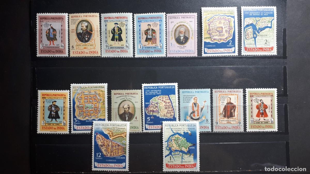 Sellos: INDIA PORTUGUESA. A&Ntilde;O 1955. */**. YVERT 463/78. Falta 479/80.
