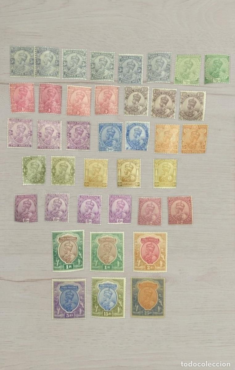 Sellos: India 1911-1922 King George V Definitive Selection Mint 37v - Complete Key High Values Up to 25 Rupe