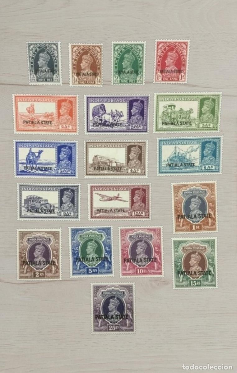Sellos: India Patiala Convention State 1937-1947 King George VI Complete Definitive & Pictorial Selection Mi