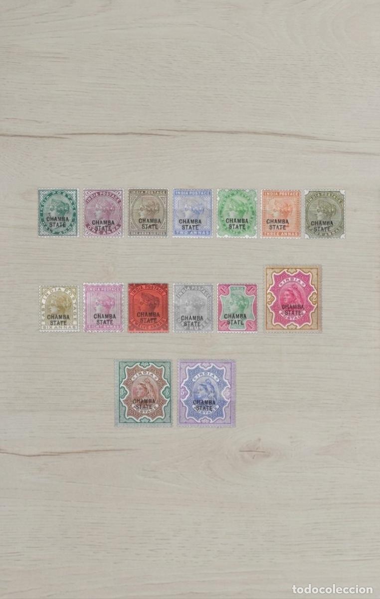 Sellos: India Chamba Convention State 1887-1900 Queen Victoria COMPLETE Definitive Selection Mint 15v - Clas