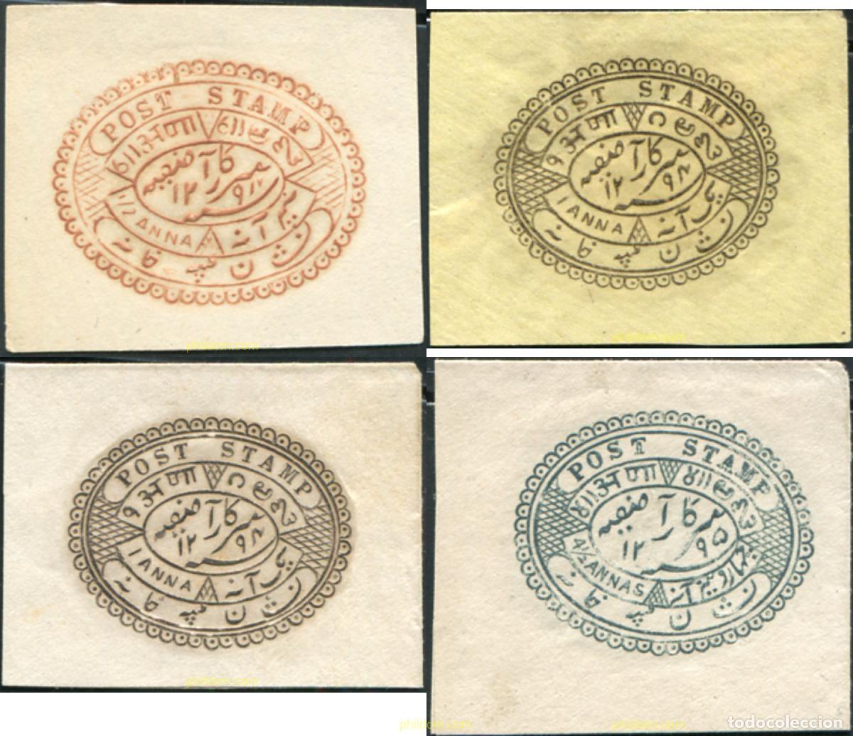 Sellos: 791545 HINGED INDIA - HYDERABAD 1878 PAPEL CORREO