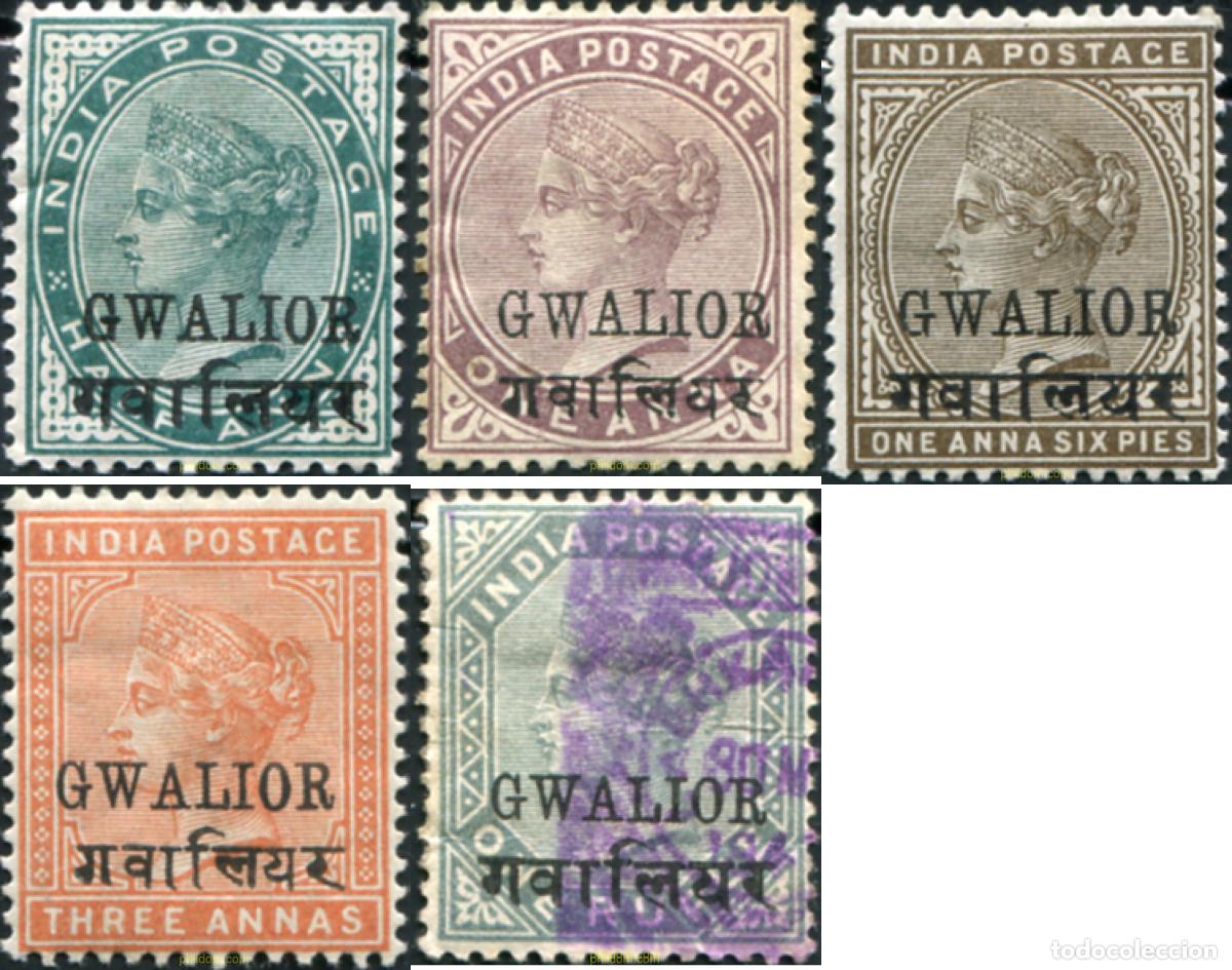 Sellos: 791635 HINGED GWALIOR 1886 SELLOS DE INDIA INGLESA DEL 1862-1892 SOBRECARGADOS.