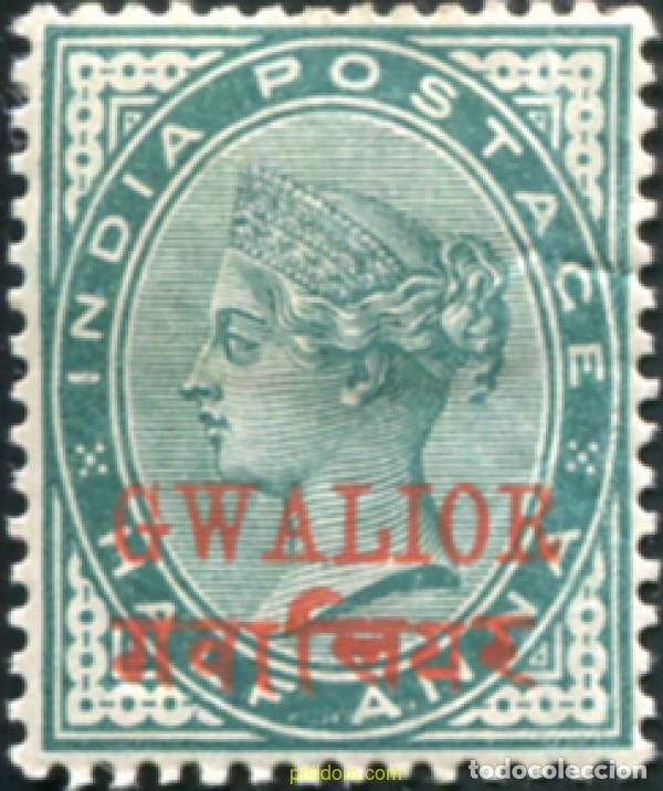 Sellos: 791636 HINGED GWALIOR 1886 SELLOS DE INDIA INGLESA DEL 1862-1892 SOBRECARGADOS.
