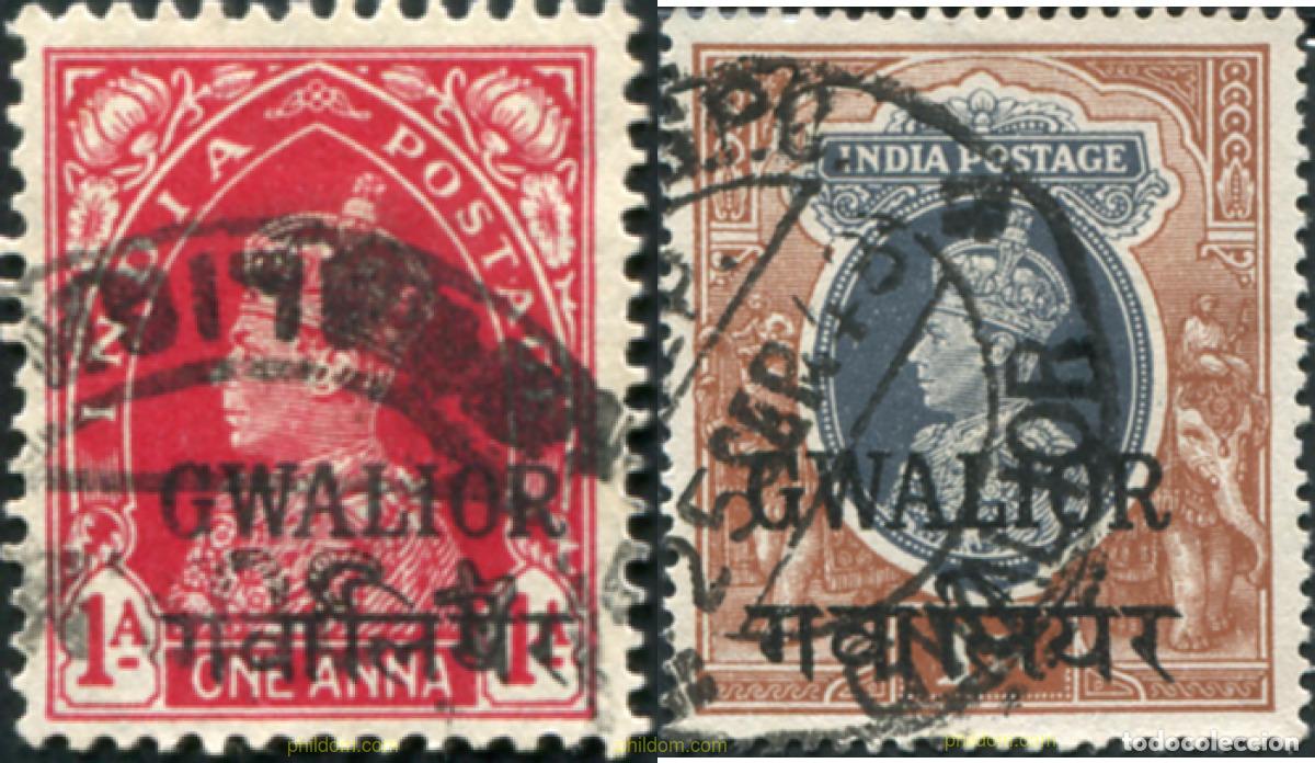 Sellos: 791652 USED GWALIOR 1938 SERIE BASICA