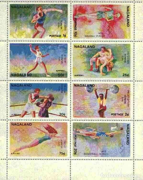 Sellos: NAGALAND 1972 SHEET MNH MUNICH OLYMPIC GAMES JUEGOS OLIMPICOS JEUX OLYMPIQUES SPORTS DEPORTES