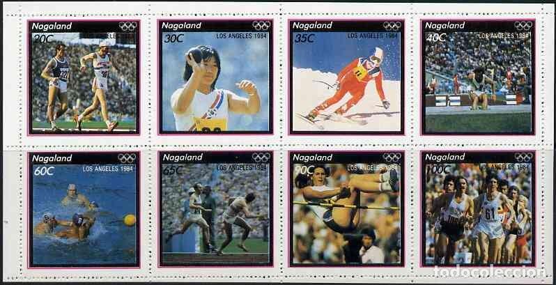 Sellos: NAGALAND 1984 SHEET MNH LOS ANGELES OLYMPIC GAMES JUEGOS OLIMPICOS SPORTS DEPORTES