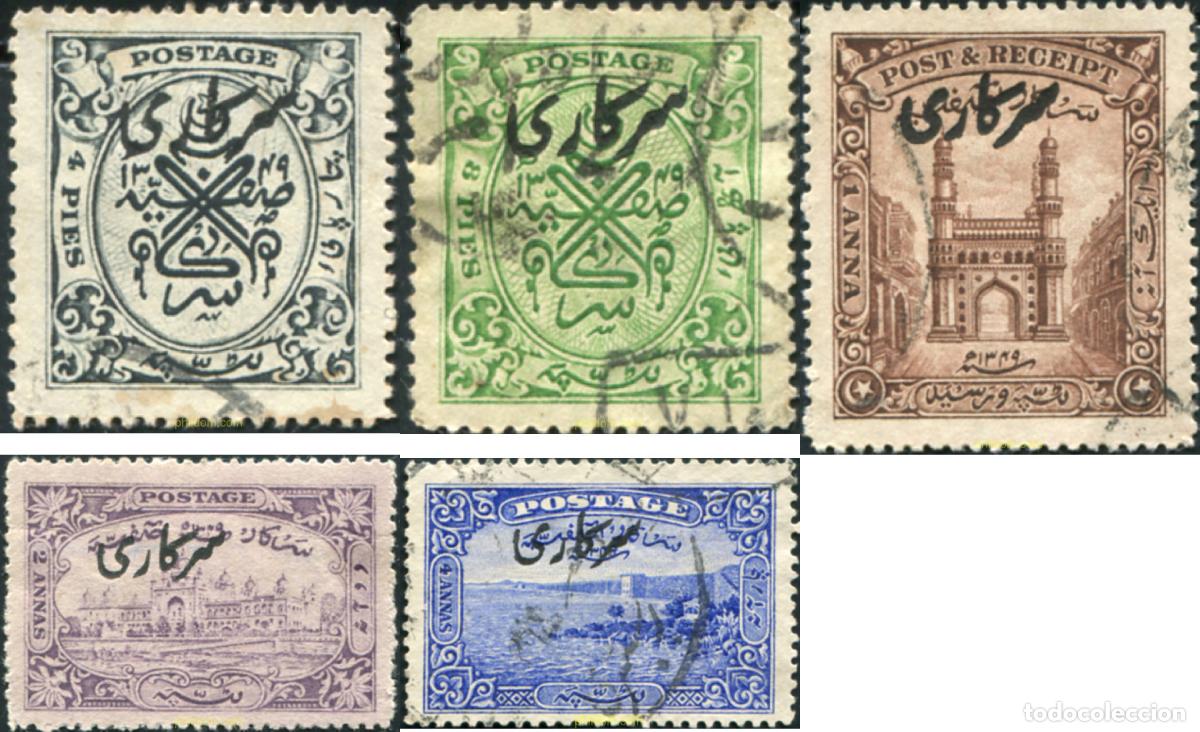 Sellos: 791697 USED INDIA - HYDERABAD 1934 SELLOS DE 1931 SOBRECARGADOS
