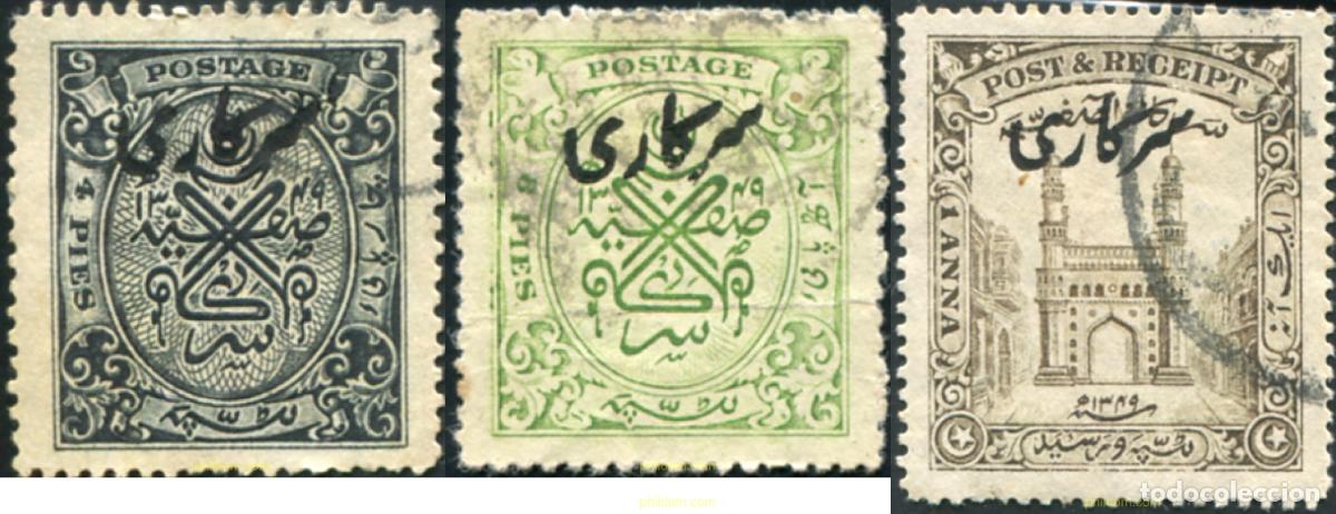 Sellos: 791698 USED INDIA - HYDERABAD 1934 SELLOS DE 1931 SOBRECARGADOS