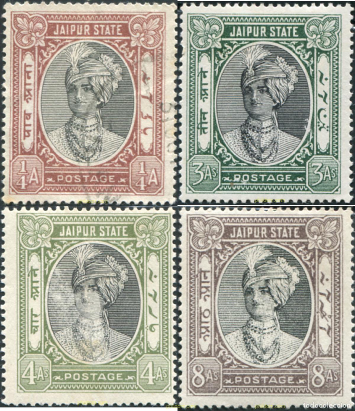 Sellos: 791720 USED JAIPUR 1932 SELLOS DEL 1931, LEYENDA: POSTAGE