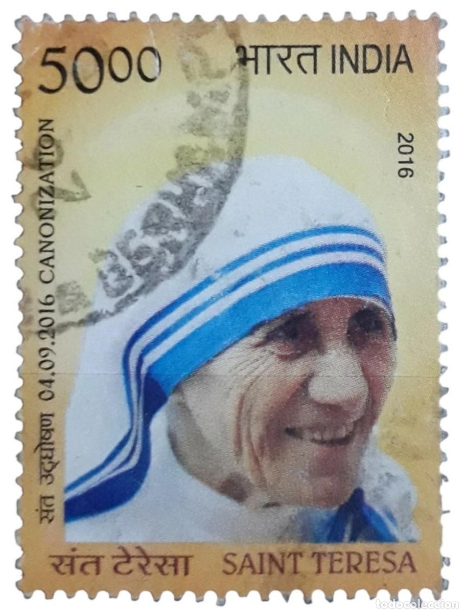 Sellos: INDIA 2016. Canonizaci&oacute;n de la Madre Teresa de Calcuta. USADO.