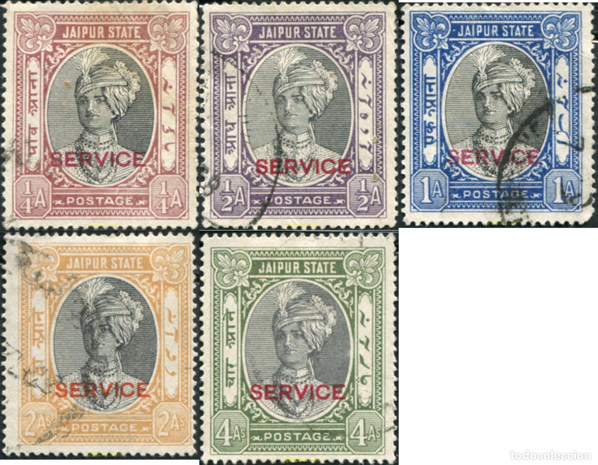 Sellos: 791729 USED JAIPUR 1932 SELLOS DEL 1931-32 SOBRECARGA -SERVICE- ROJA