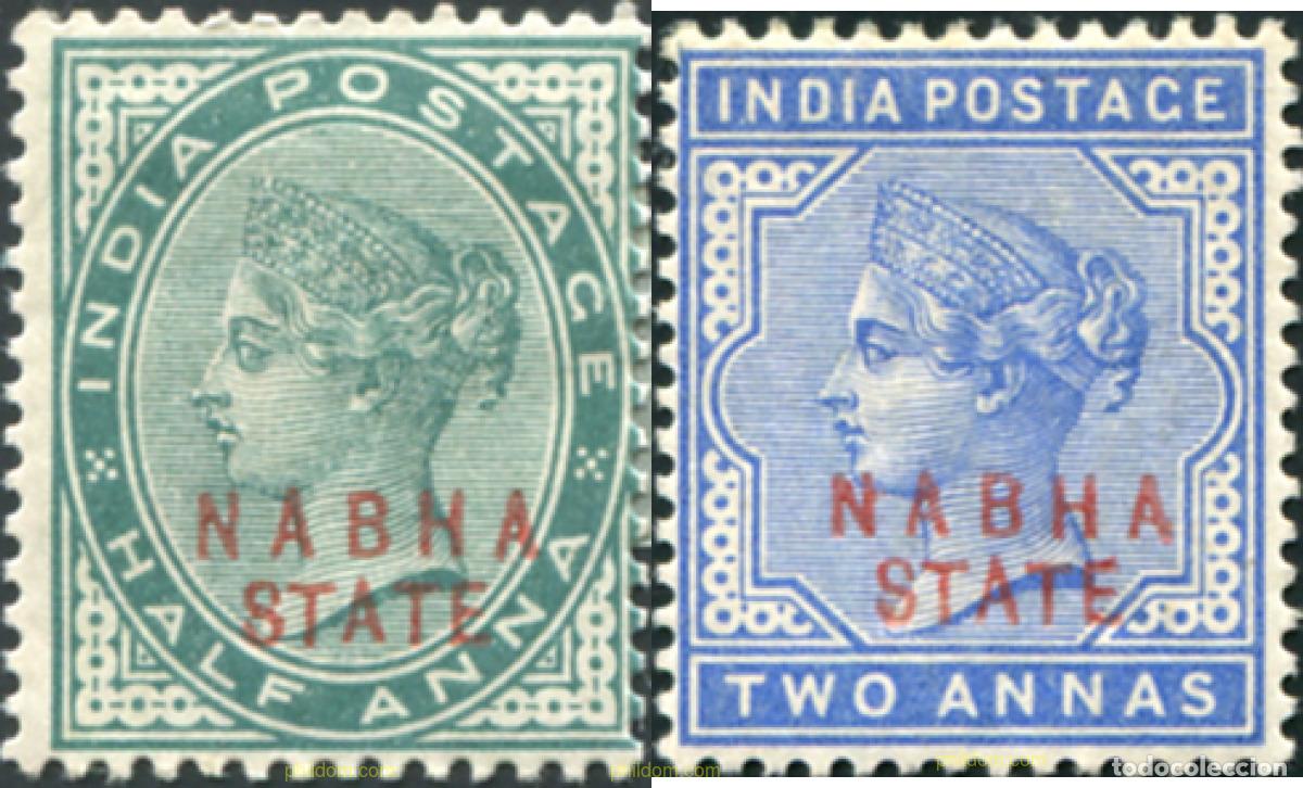 Sellos: 791796 HINGED NABHA 1887 SELLOS DE INDIA INGLESA DE 1866-92 SOBRECARGADOS