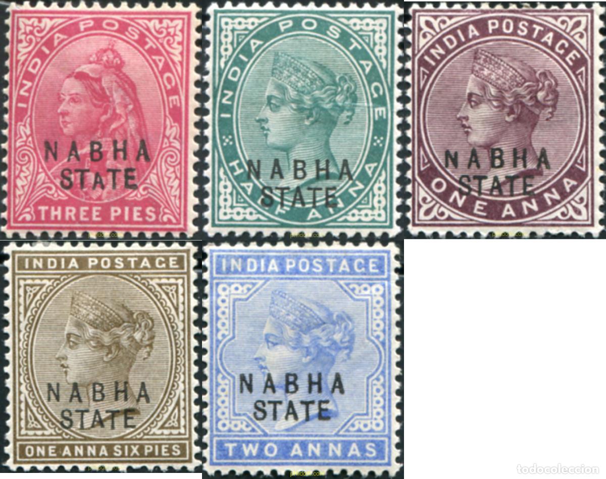 Sellos: 791797 HINGED NABHA 1887 SELLOS SOBRECARGADOS, NABHA STATE