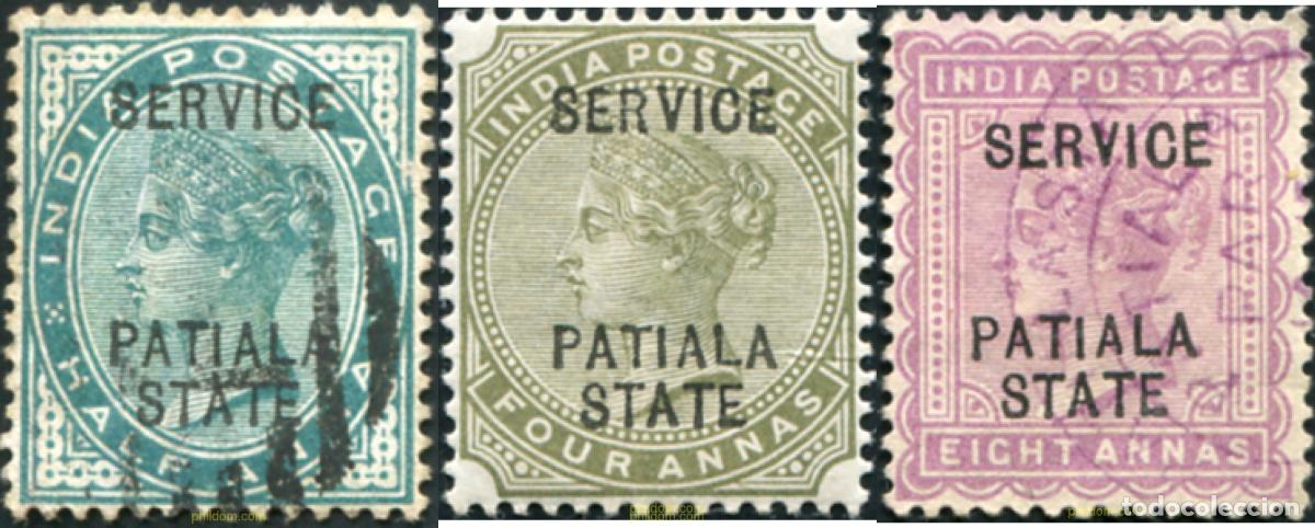 Sellos: 791817 USED PATIALA 1892 SELLOS DE INDIA INGLESA DE 1892 SOBRECARGADOS-SERVICIO