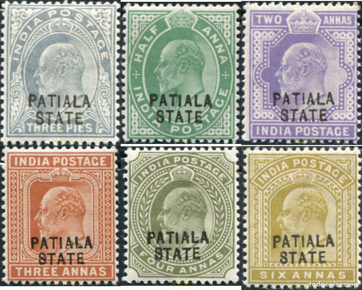 Sellos: 791834 HINGED PATIALA 1903 SELLOS DE INDIA INGLESA DE 1902 (EDUARDO VII) SOBRECARGADOS