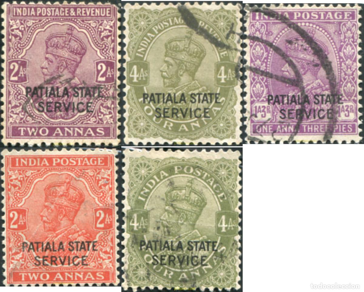 Sellos: 791839 USED PATIALA 1927 SELLOS DE INDIA INGLESA DE 1928-38 SOBRECARGADOS