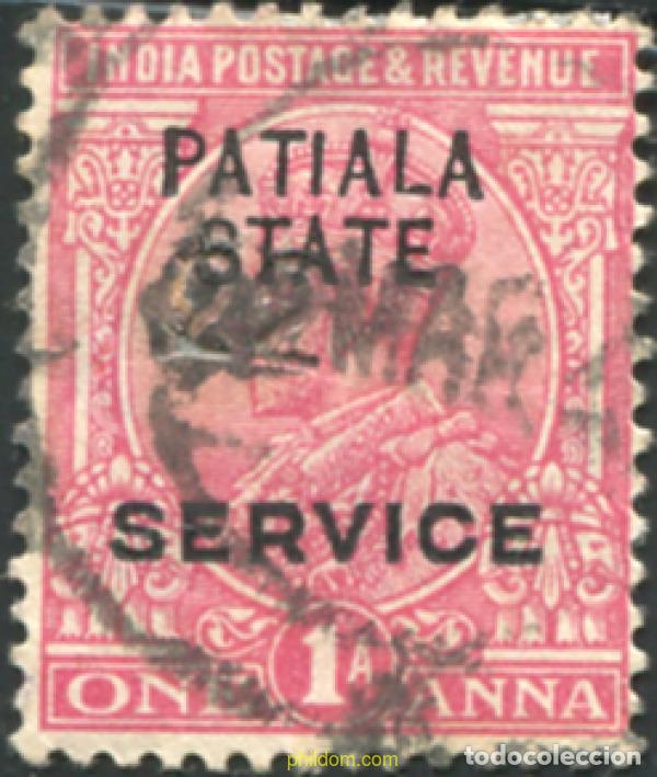 Sellos: 791854 USED PATIALA 1913 SELLOS DE SERVICIO DE INDIA INGLESA DE 1912-21 (GEORGE V) SOBRECARGADOS