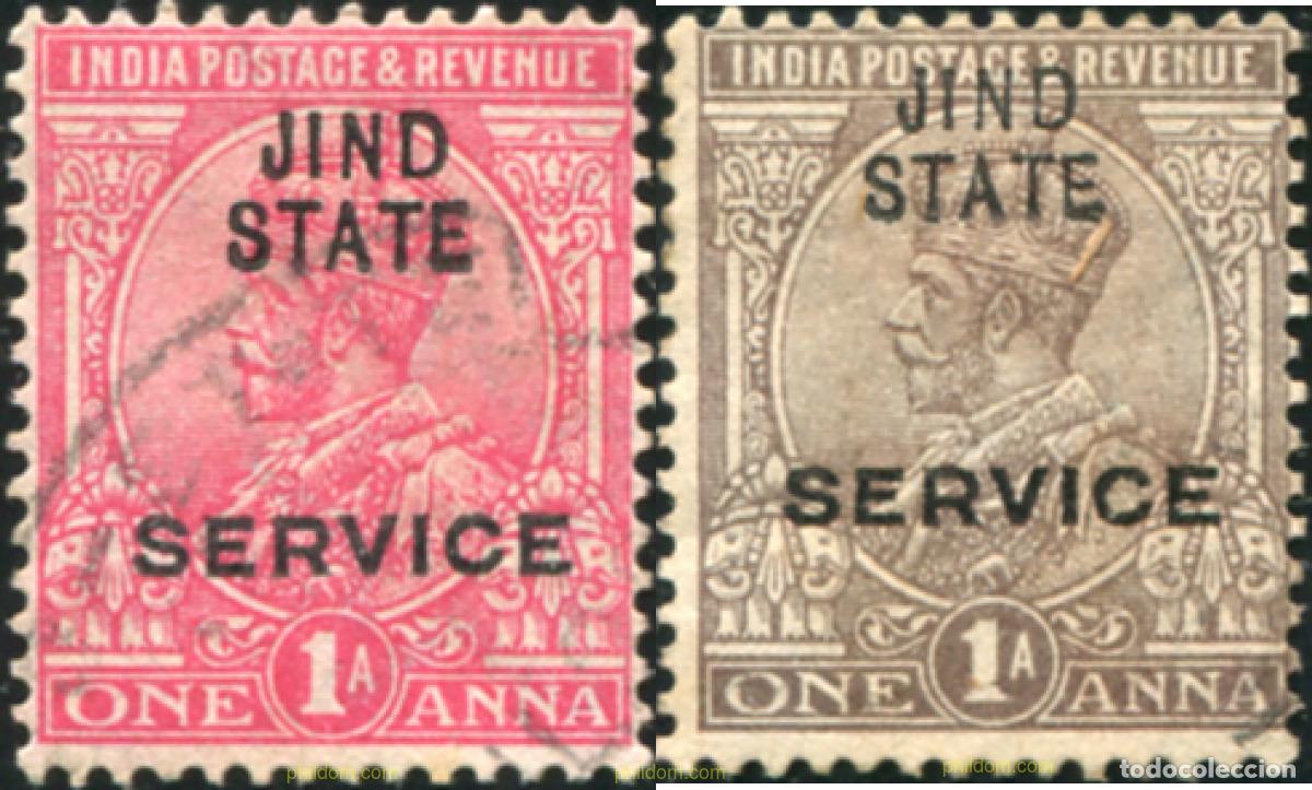 Sellos: 792097 USED JHIND 1914 SELLOS DE SERVICIO DE INDIA INGLESA DE 1912-21 (GEORGE V) SOBRECARGADOS