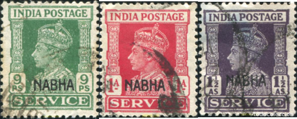 Sellos: 792100 USED NABHA 1942 SELLOS DE SERVICIO DE INDIA INGLESA DE 1939-43 SOBRECARGADOS