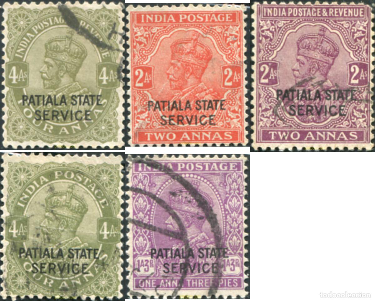 Sellos: 791839 USED PATIALA 1927 SELLOS DE INDIA INGLESA DE 1928-38 SOBRECARGADOS