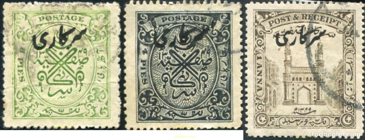 Sellos: 791698 USED INDIA - HYDERABAD 1934 SELLOS DE 1931 SOBRECARGADOS