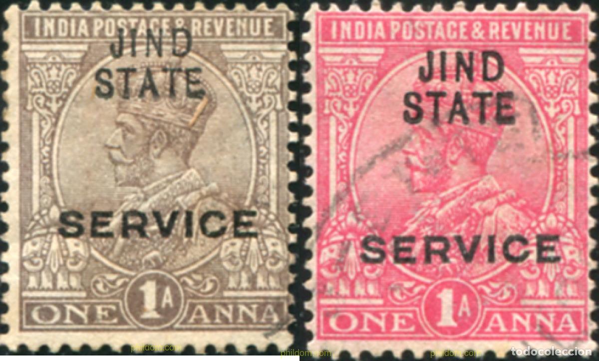 Sellos: 792097 USED JHIND 1914 SELLOS DE SERVICIO DE INDIA INGLESA DE 1912-21 (GEORGE V) SOBRECARGADOS