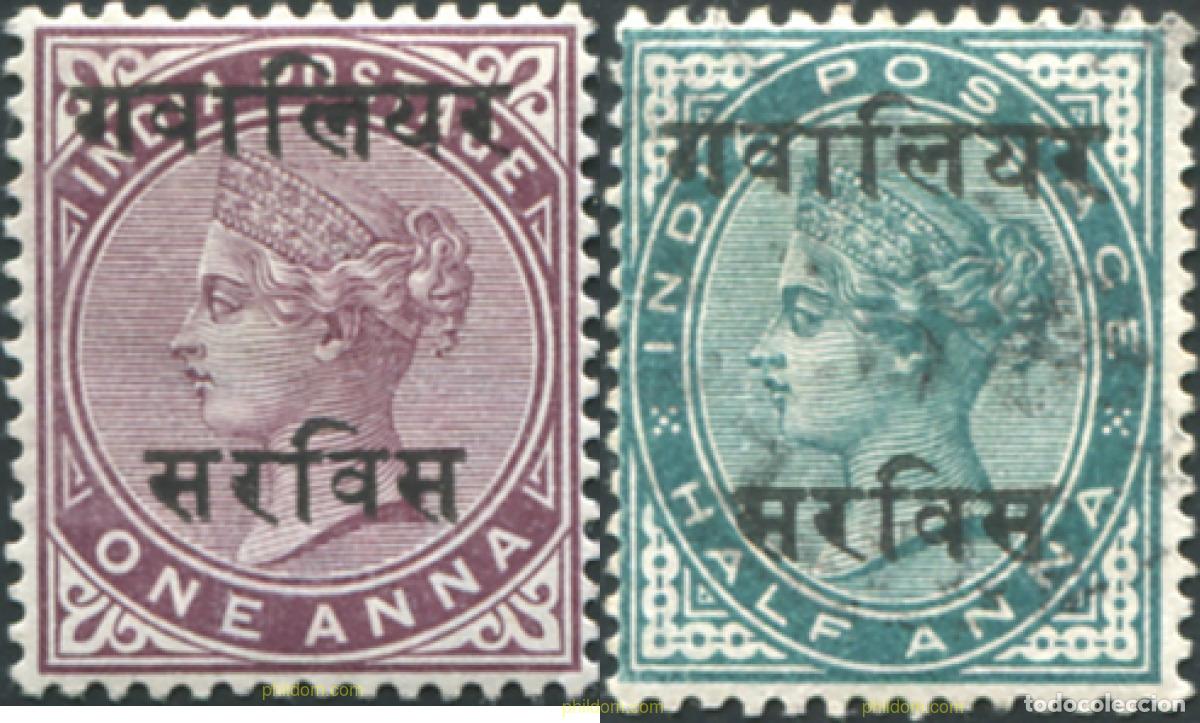 Sellos: 791628 USED GWALIOR 1896 SELLOS DE INDIA INGLESA DE 1882-1892 SOBRECARGADOS-SERVICIO