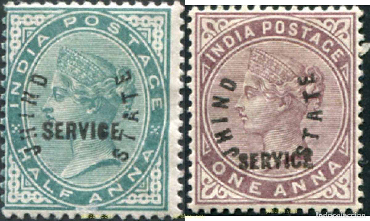 Sellos: 791735 HINGED JHIND 1885 SELLOS DE INDIA INGLESA DE 1885 SOBRECARGADOS