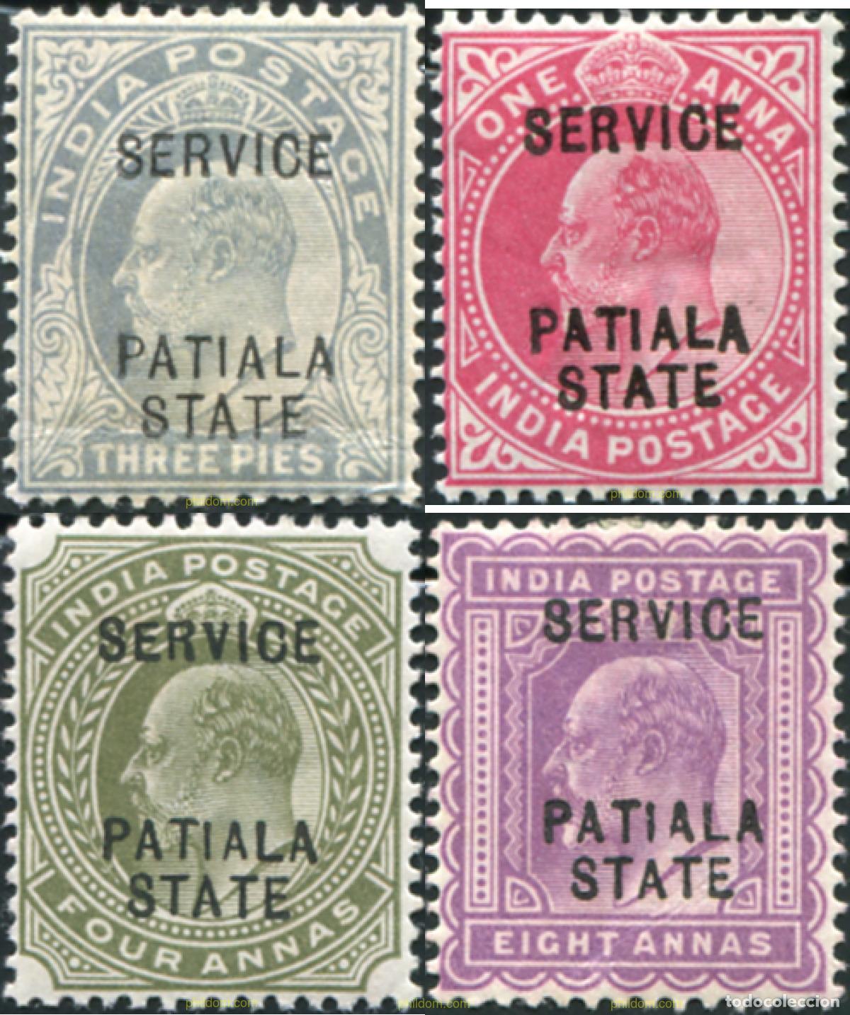 Sellos: 791835 HINGED PATIALA 1904 SELLOS DE INDIA INGLESA DE 1903-07 (EDUARDO VII) SOBRECARGADOS-SERVICIO