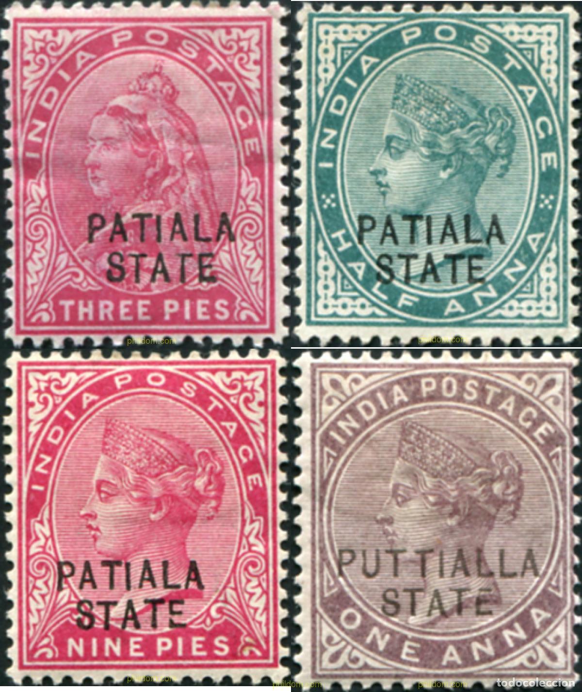 Sellos: 791812 HINGED PATIALA 1892 SELLOS DE INDIA INGLESA DE 1874-92 SOBRECARGADOS